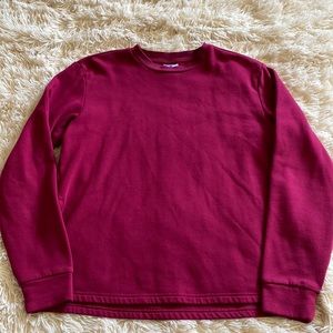 ADIDAS crew neck sweater. Slits at both sides. Fleece inside. Like New!